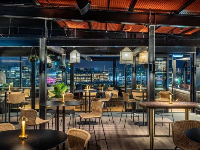 QT Rooftop Bar at night venue hire