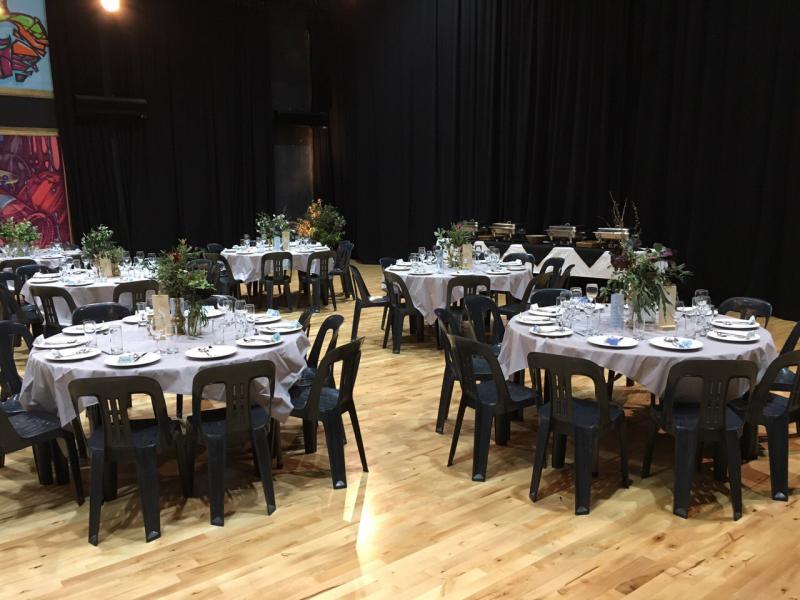 Table setting at YMCA art venue